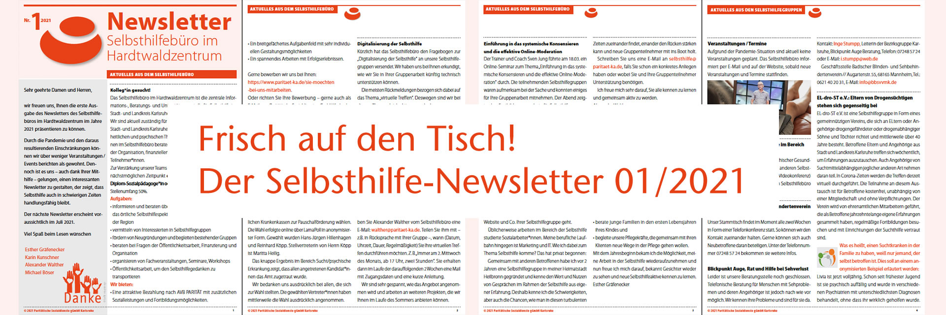 Seiten-Ausschnitte aus dem Newsletter