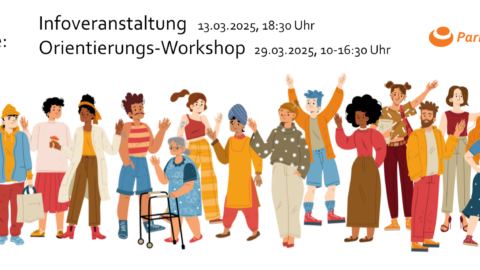 Viele, ganz verschiedene Menschen, die winken.